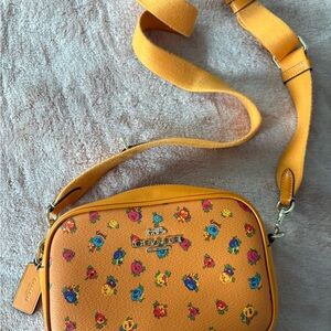 COACH C9938 MINI  Orange JAMIE Camera Flower Crossbody